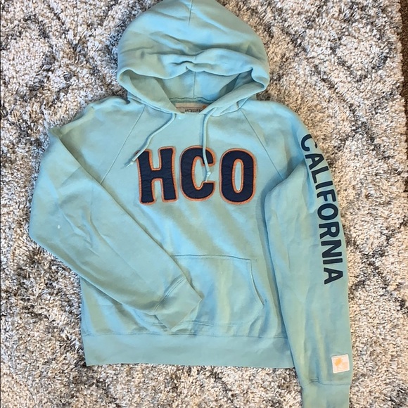 Hollister HCO mint blue hoodie sweatshirt XL - Picture 1 of 8